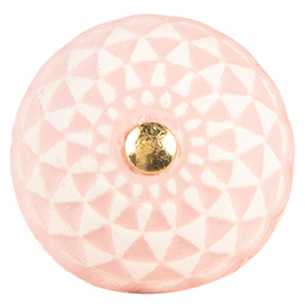 Door Knob Ø 4x3 cm Pink Ceramic