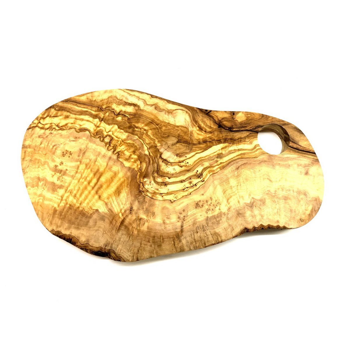 Snackplank olijfhout 30-34 cm met ei-gat