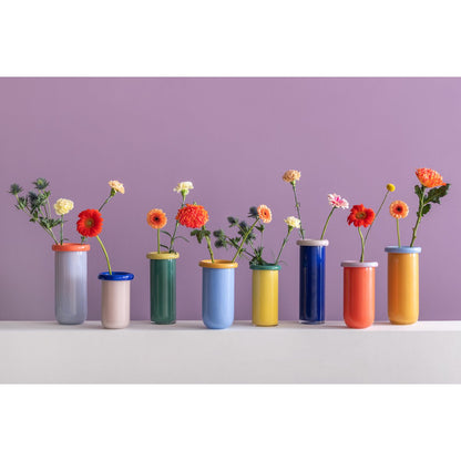 Vaas glas paars 14x25 cm
