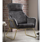 Grey velvet lounge chair