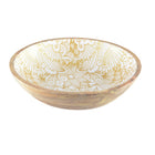 Decorative Bowl Carved Model 30x30x8cm White Gold