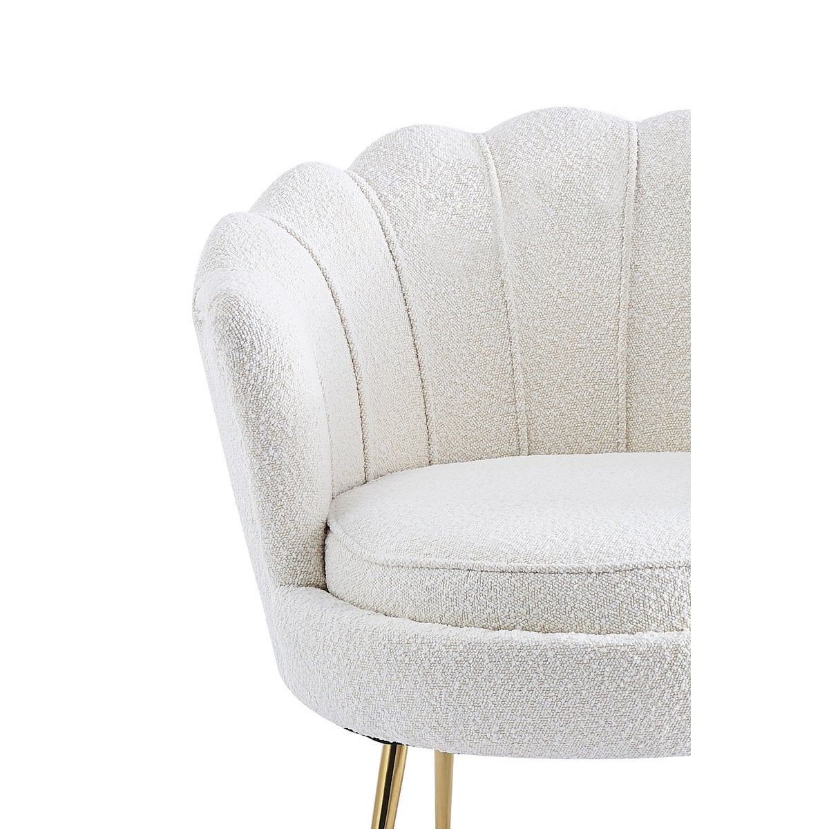 Shell Armchair with Bouclé Fabric