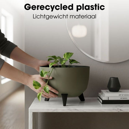 Plantenbak 33x18.5 cm lichtgroen gerecycled plastic