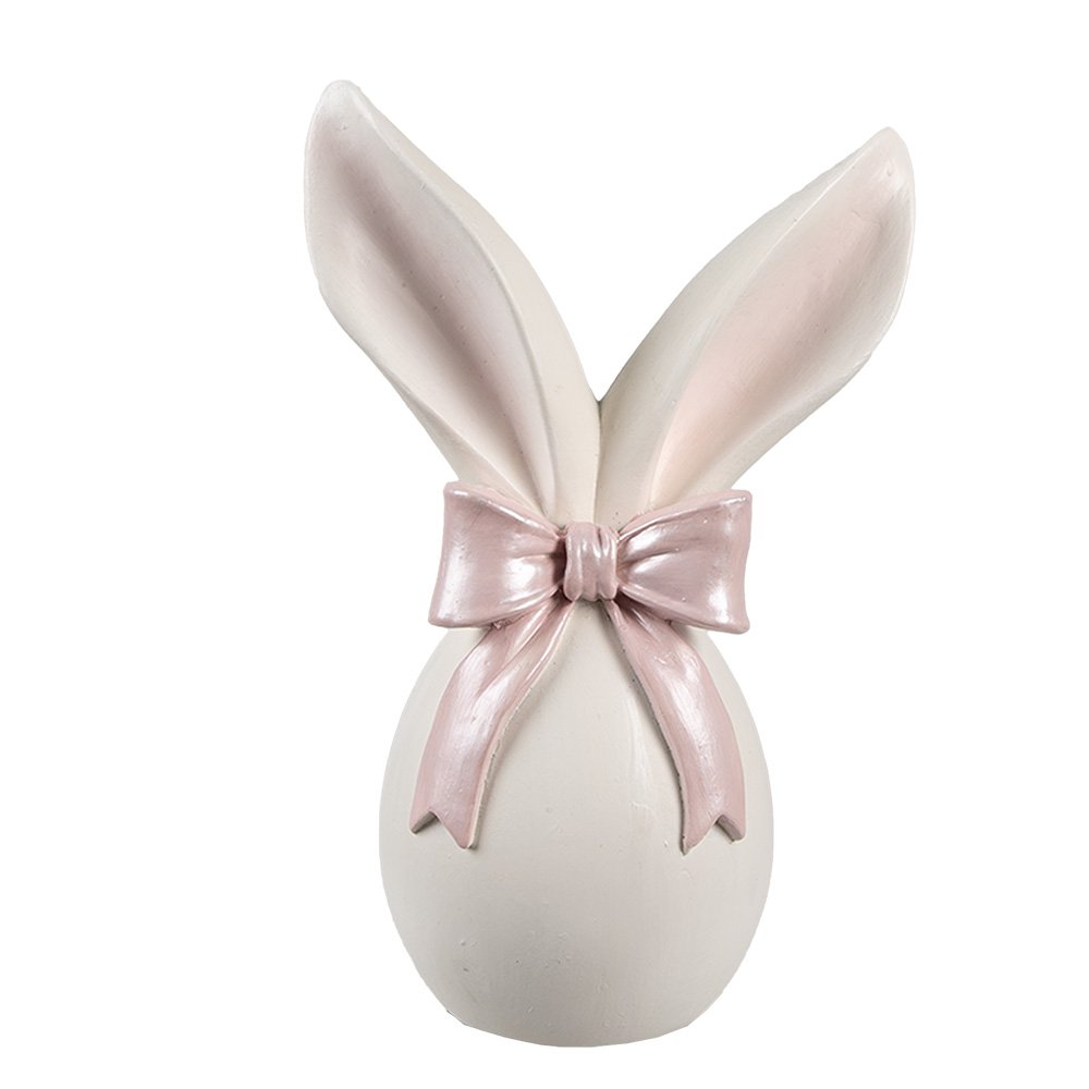 Decoration Figurine Rabbit 12x8x18 cm White Pink Plastic