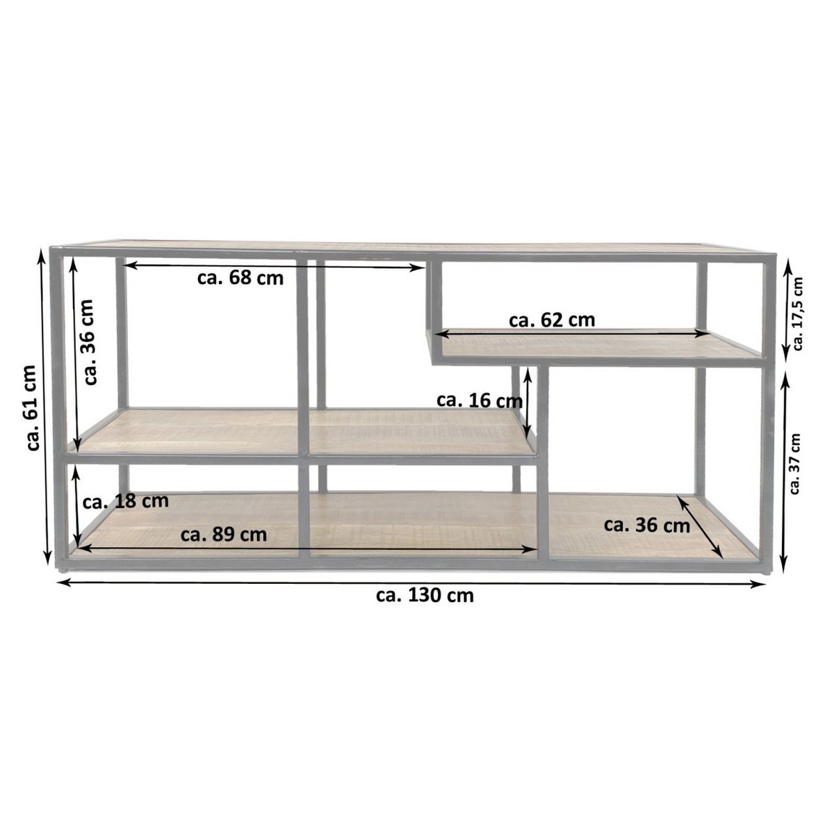 Staande Plank Scheidingswand Boekenplank Liverpool Zwart