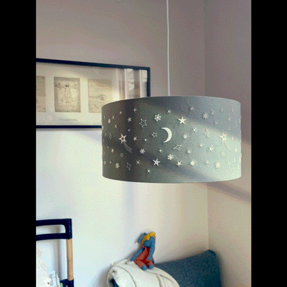Plafondlampenkap 40 cm vintage blauw