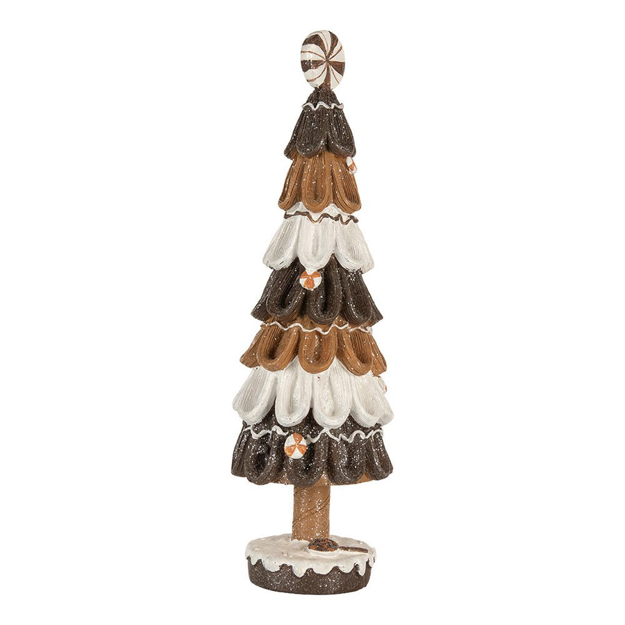 Kerstboomdecoratie 12x39 cm kunststof bruin