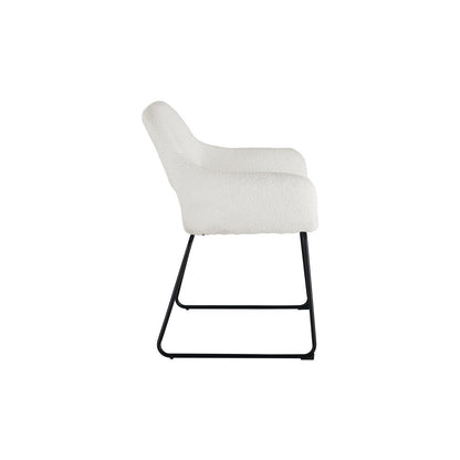 Fauteuil bouclé wit 63,5x59x82,5 cm