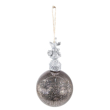 Kerstbal Ø 7 cm zilver glas