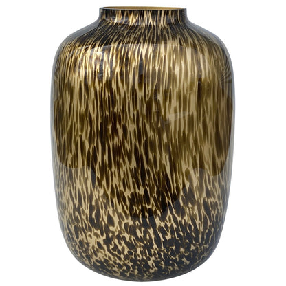 Vaas 32.5x32.5x45 cm goud cheetah
