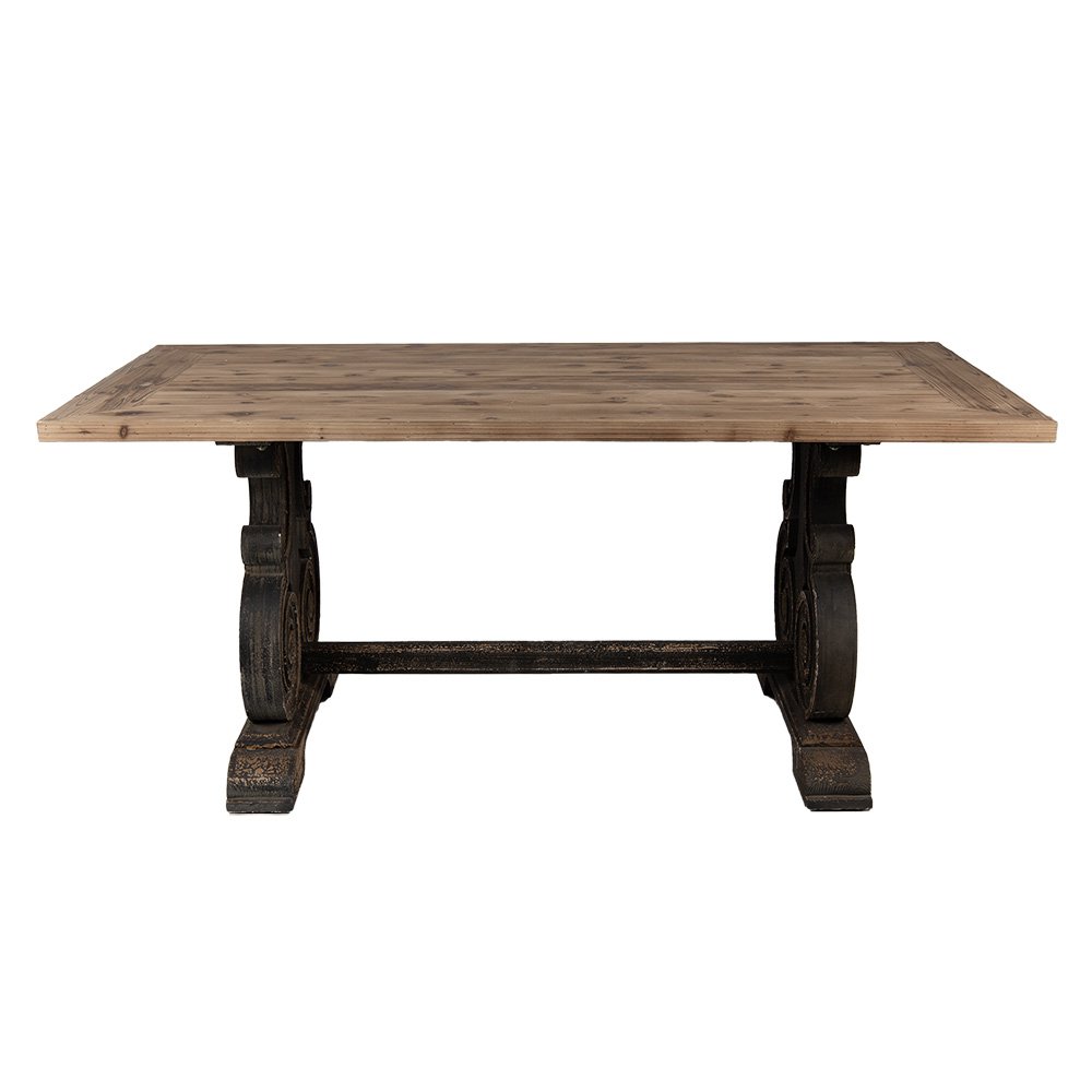 Eettafel Bruin Zwart, Hout 180x90x78 cm