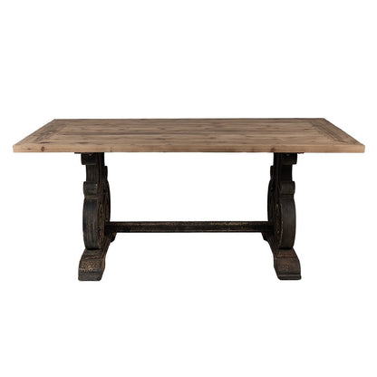 Eettafel Bruin Zwart, Hout 180x90x78 cm