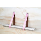 Leren plankdragers oud roze set van 2