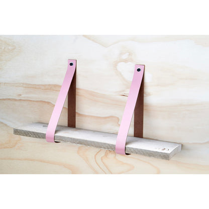 Leren plankdragers oud roze set van 2