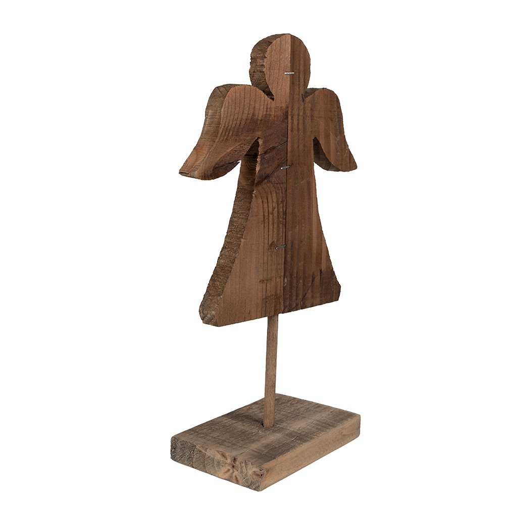 Engelenbeeld hout 18x8x30 cm bruin