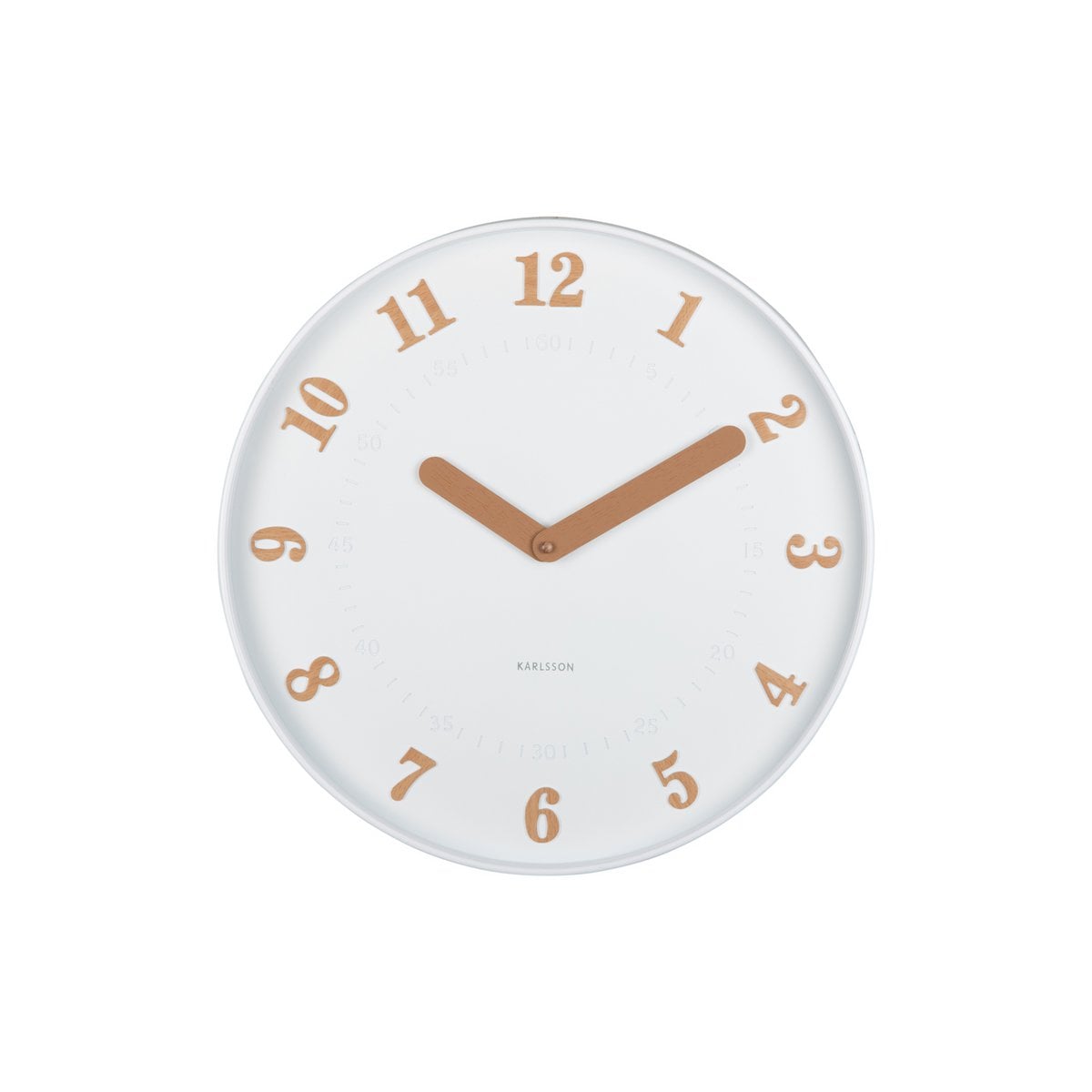 Wandklok 40 cm wit houtkleur kunststof