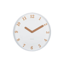 Wandklok 40 cm wit houtkleur kunststof
