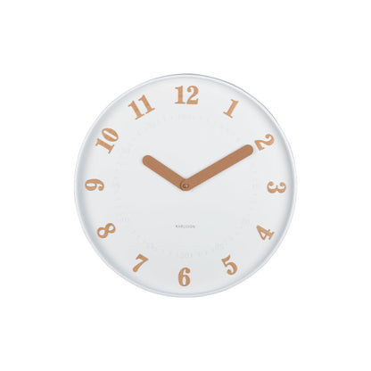 Wandklok 40 cm wit houtkleur kunststof