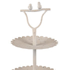 2-Tier Stand Ø 32x51 cm Beige Metal Birds