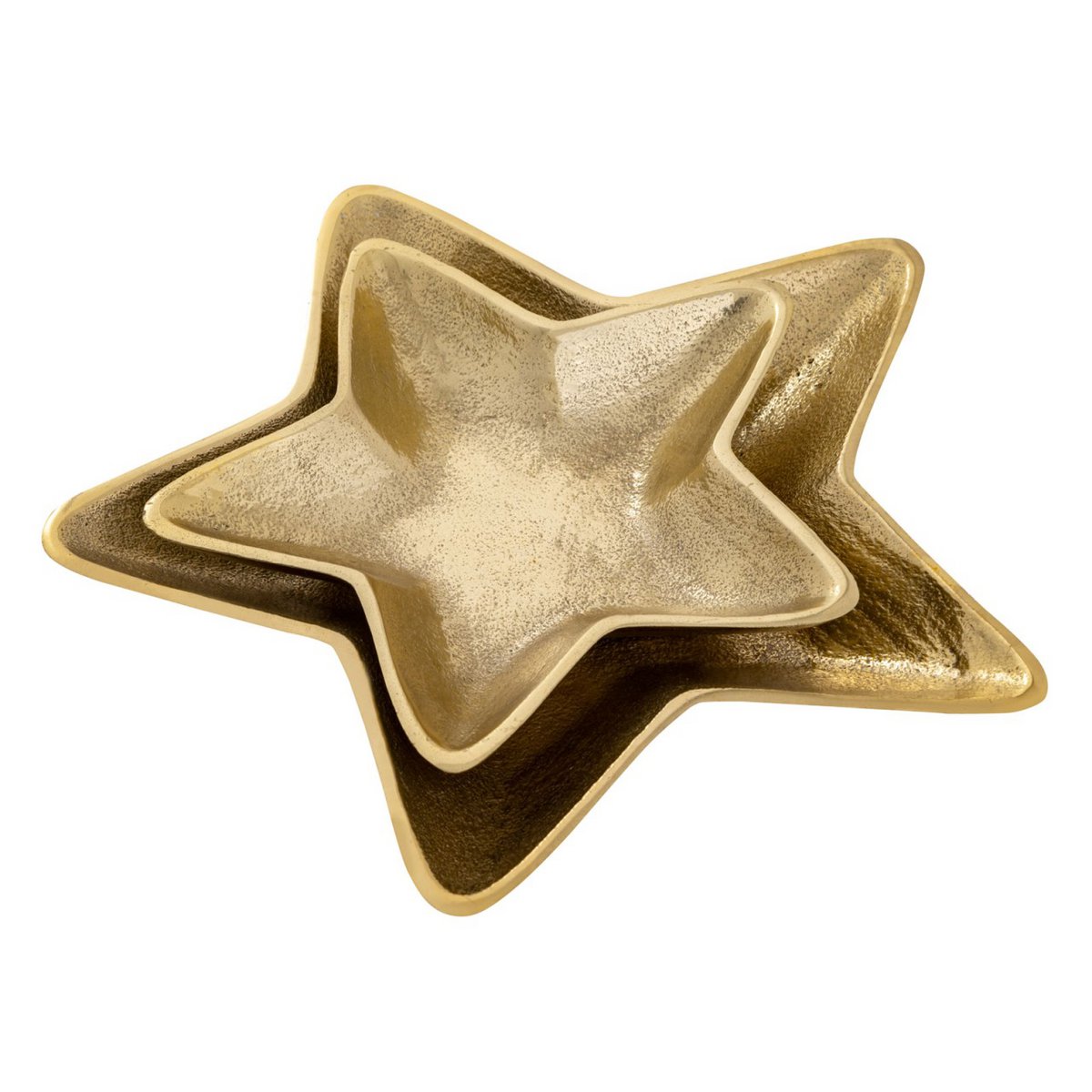 Decoratieschaaltjes aluminium goud zilver 25 cm set van 2
