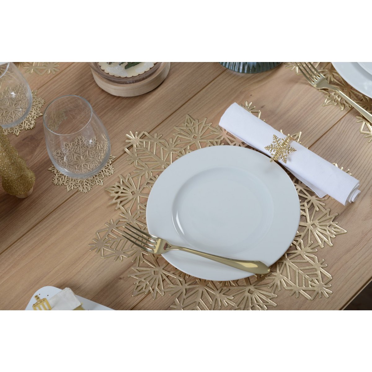 Placemat 38x38 cm goud kunststof