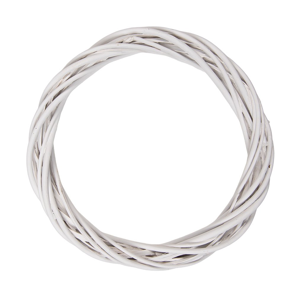 Wreath Ø 30x4 cm White Rattan