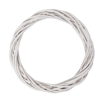 Wreath Ø 30x4 cm White Rattan