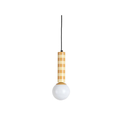 Hanglamp gestreept geel 12x38x12 cm