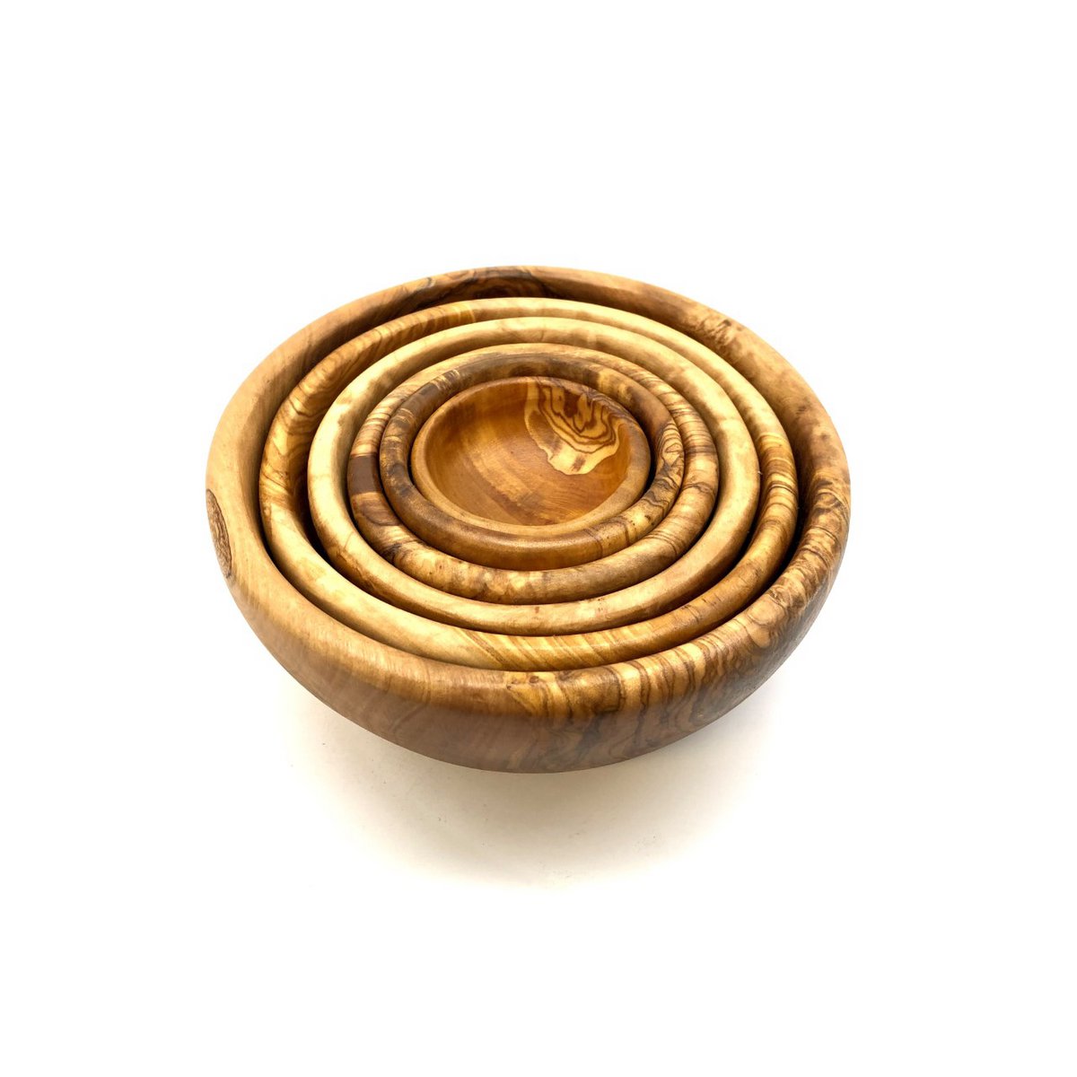 Olijfhouten kommen set 6 stuks rond