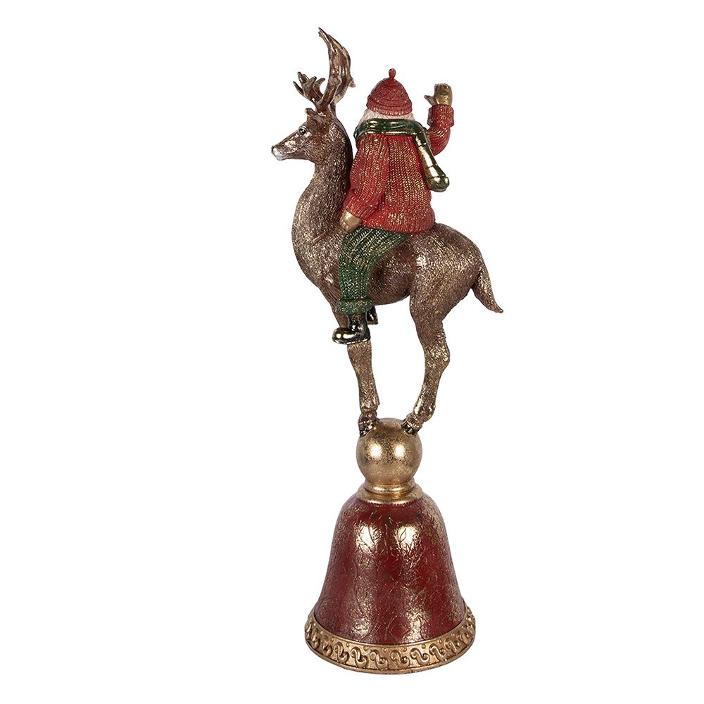 Kerstdecoratie Kerstman rendier 24x20x63 cm bruin kunststof