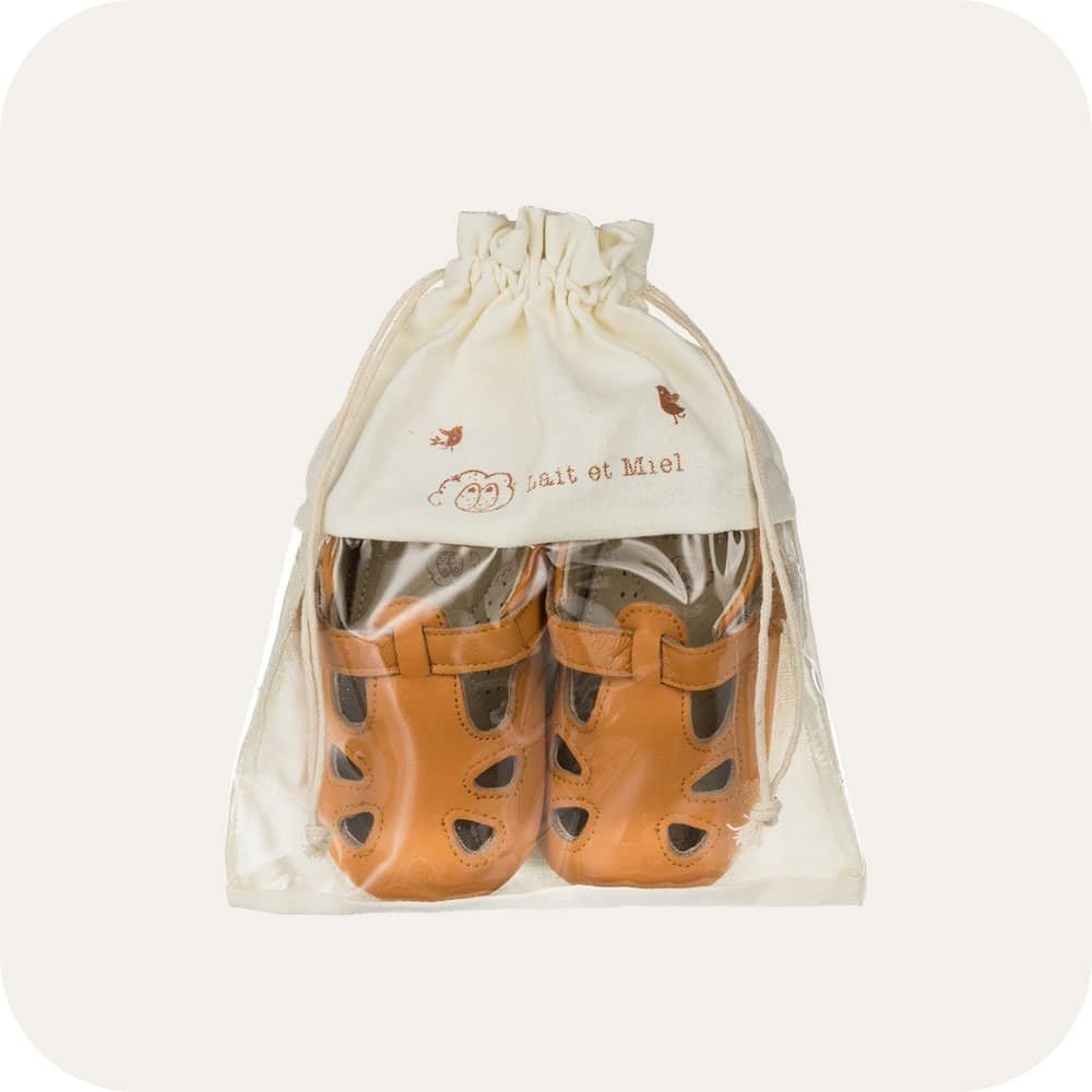 Babyschoenen lamsleer klittenband camel