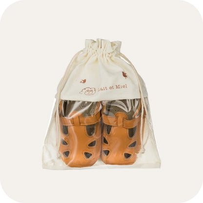 Babyschoenen lamsleer klittenband camel