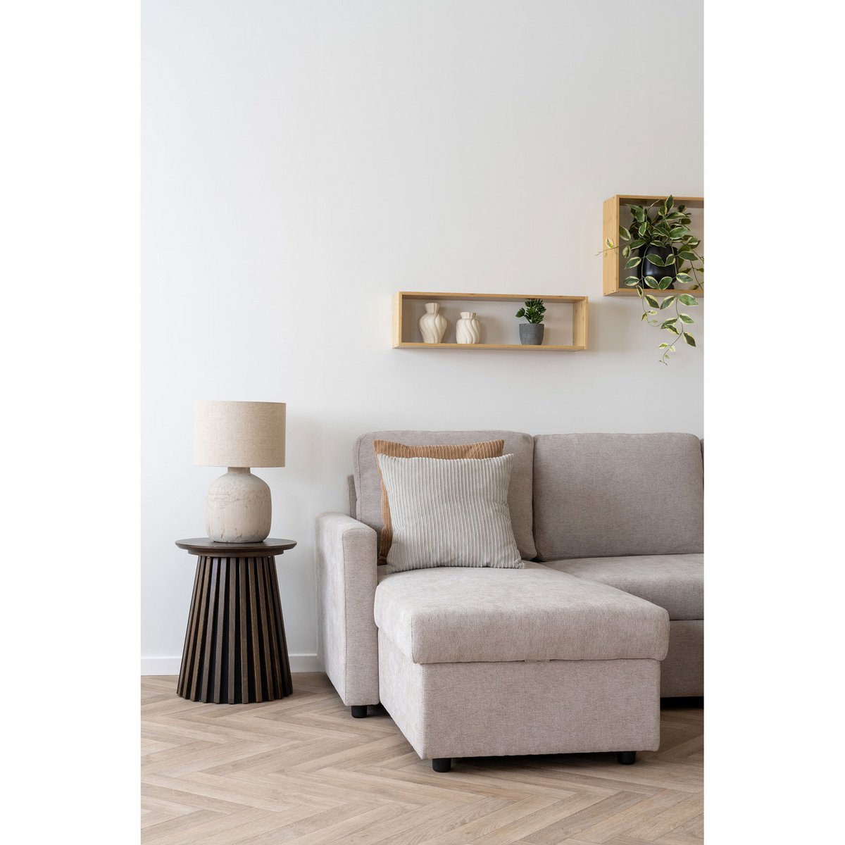 Kussen 45x45 cm polyester zandkleurig