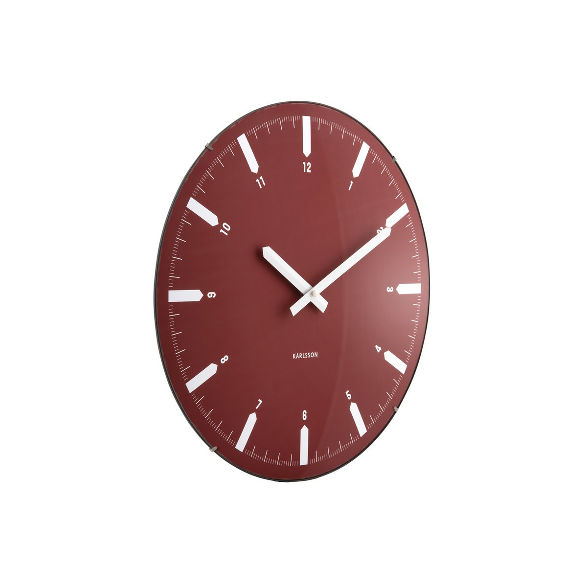 Wandklok 35 cm rood
