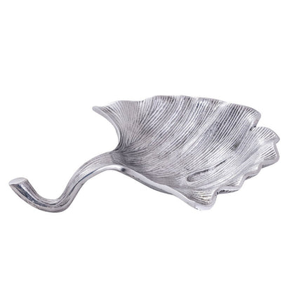 Schaal aluminium ginkgo 30x25x6 cm goud zilver
