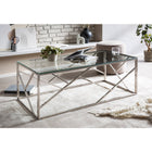 Salontafel 120x60 cm glas zilver