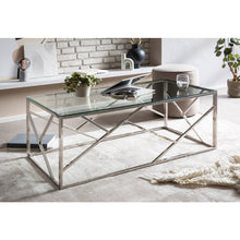 Salontafel 120x60 cm glas zilver