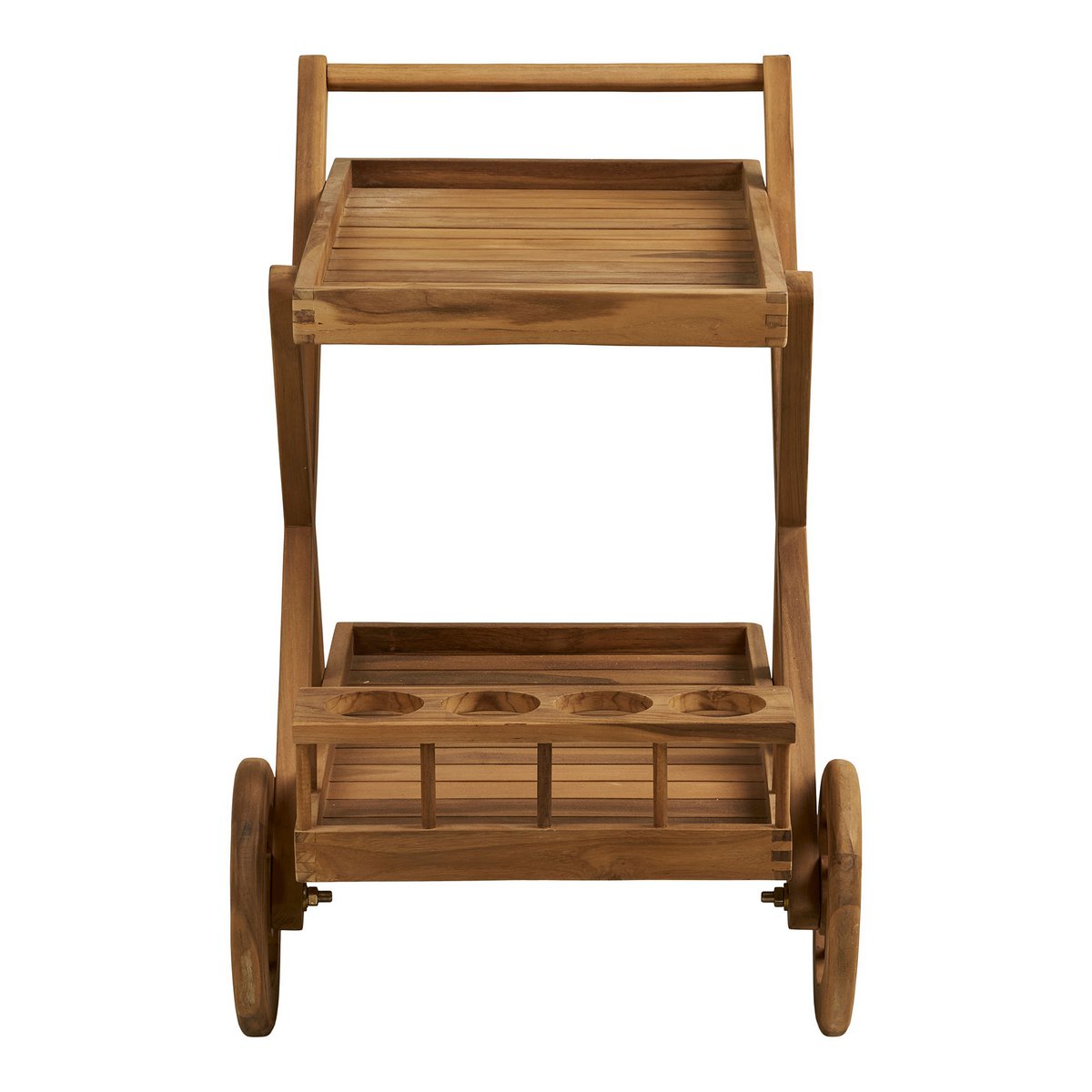 Theewagen teak naturel 86x50x81 cm