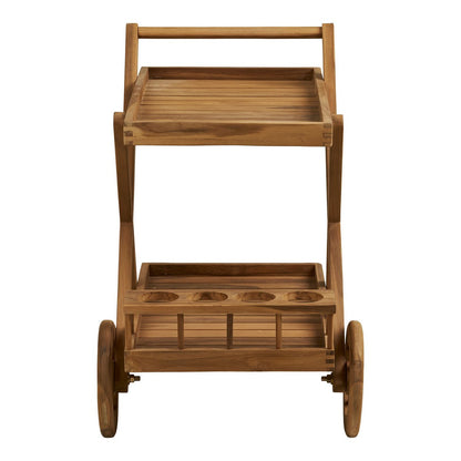Theewagen teak naturel 86x50x81 cm