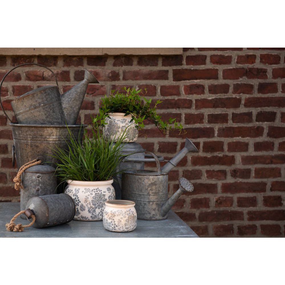 Decorative Watering Can 40x14x25 cm Grey Metal Plant Waterer