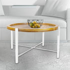 Salontafel 75 cm rond massief mangohout metalen frame