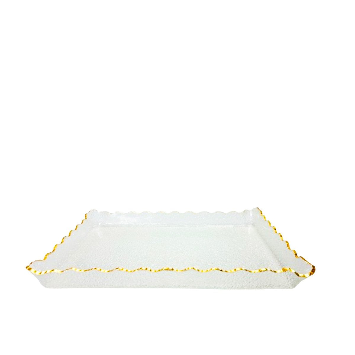 Dienblad glas goud 36x25x4 cm