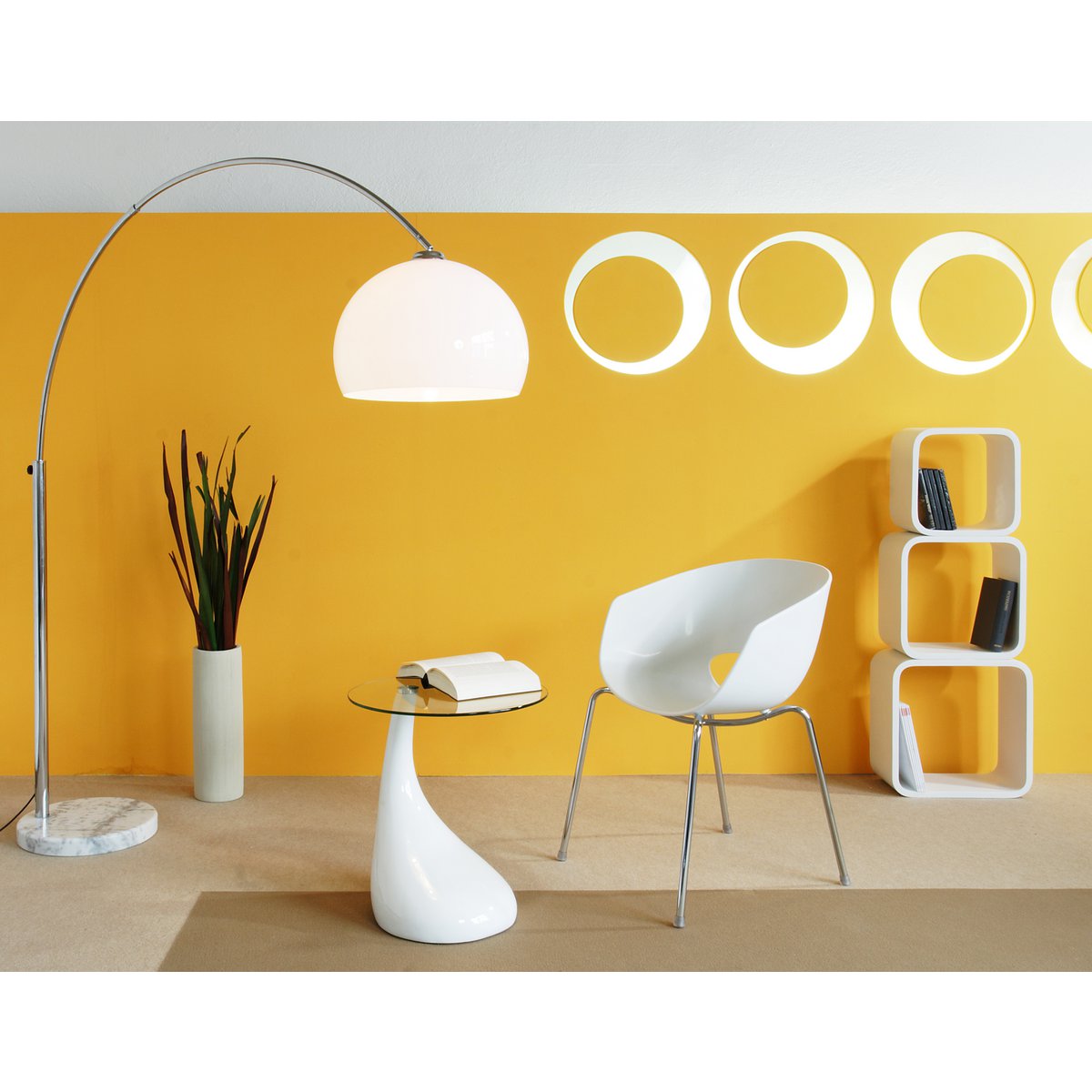 Arc lamp 208 cm white