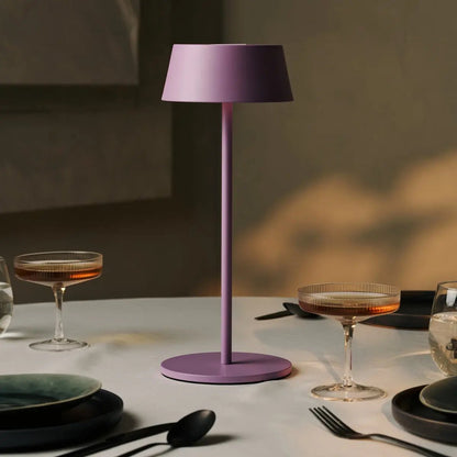 Hugo Violet Lilac Rechargeable Table Lamp - Stylish, dimmable lamp & wireless