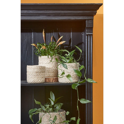 Plantenmand set jute crème 3 stuks Ø12-16 cm