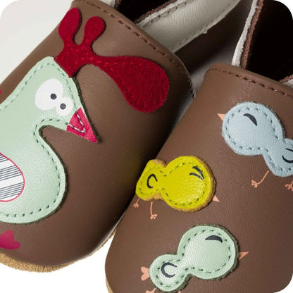 Babyslofjes leer suède zool