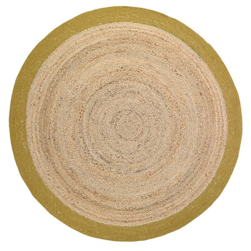Vloerkleed jute wol katoen Ø140 cm