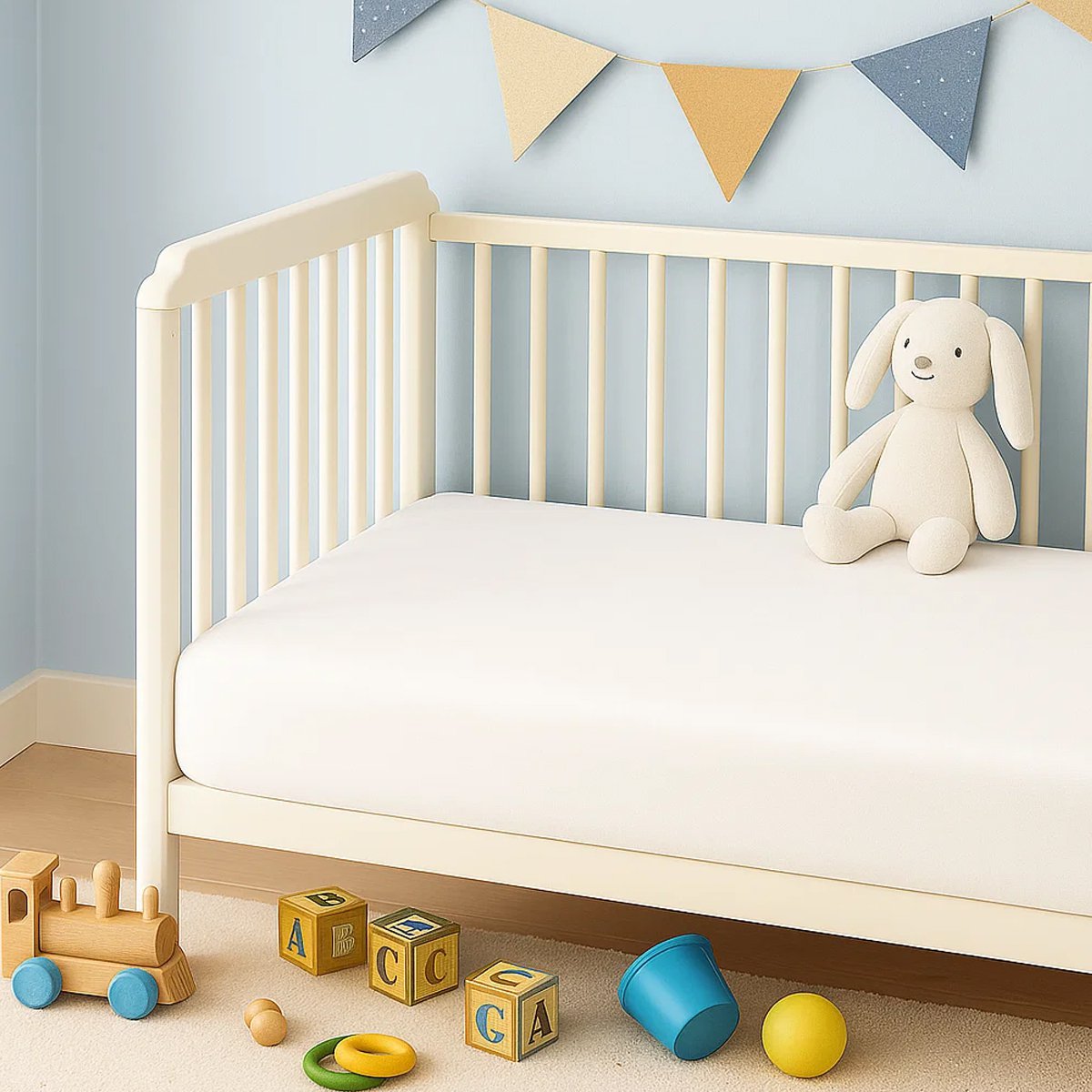 Hoeslaken baby 60x120 cm biologisch katoen wit