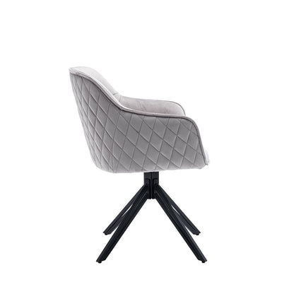 Fauteuil lichtgrijs fluweel draaibaar 360°