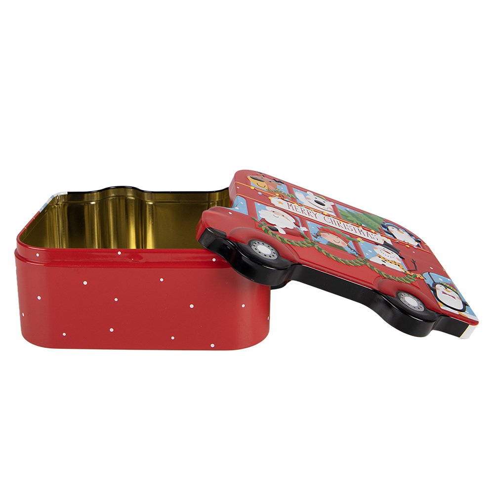 Storage Tin 19x15x7 cm Red Metal